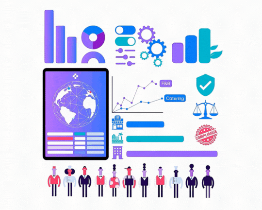 Analyze step: dashboard filling with real-time spending data and insights