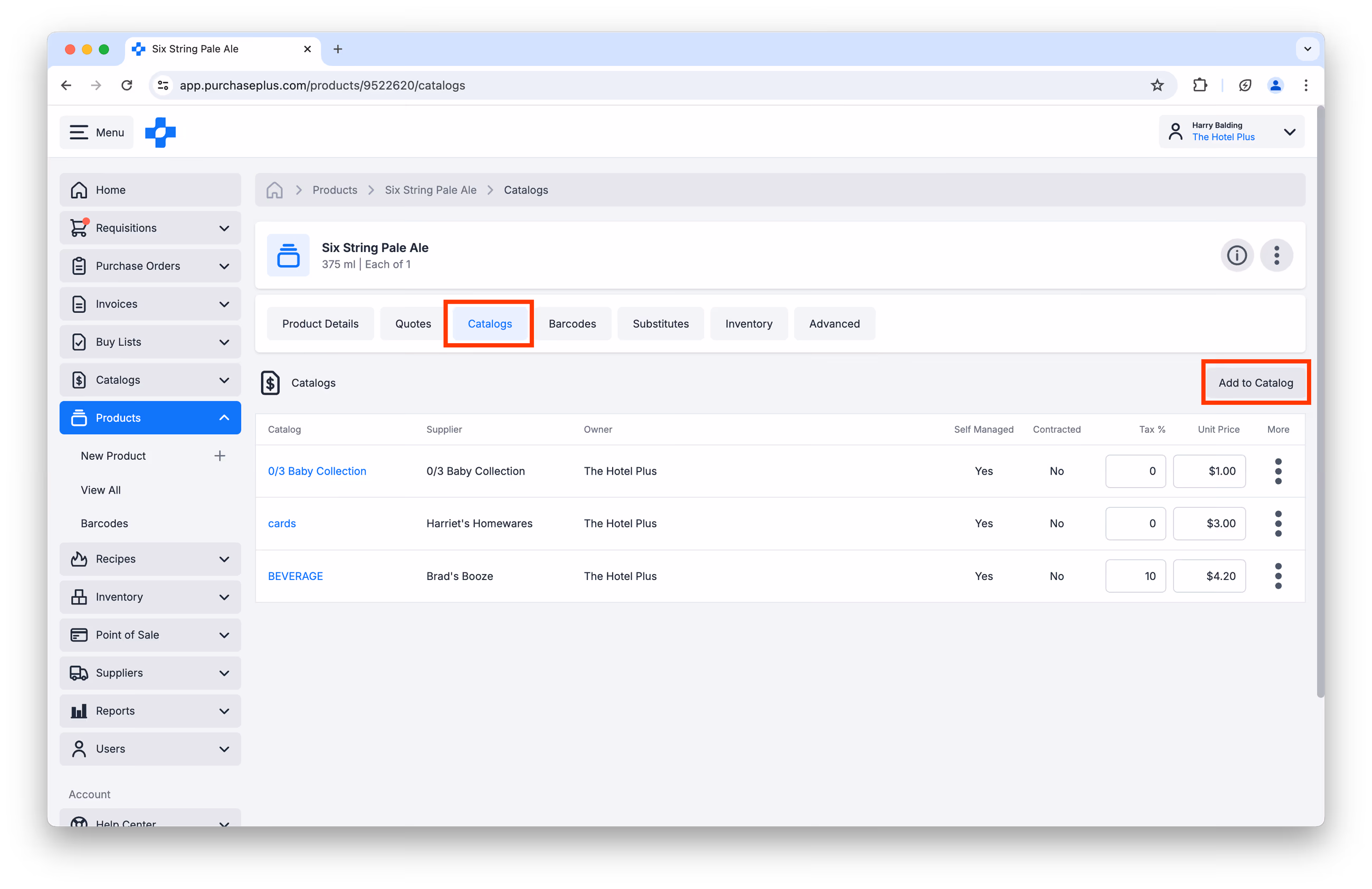 Add Product to Catalog from Product Page