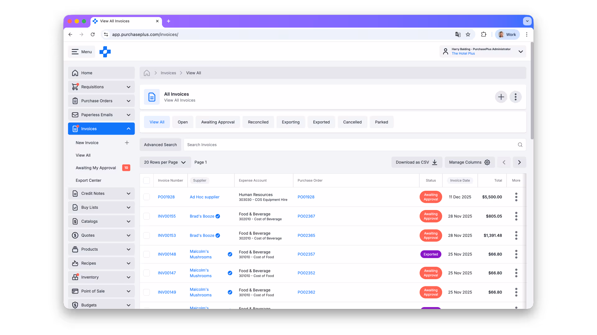 PurchasePlus budgeting and accounting systems interface
