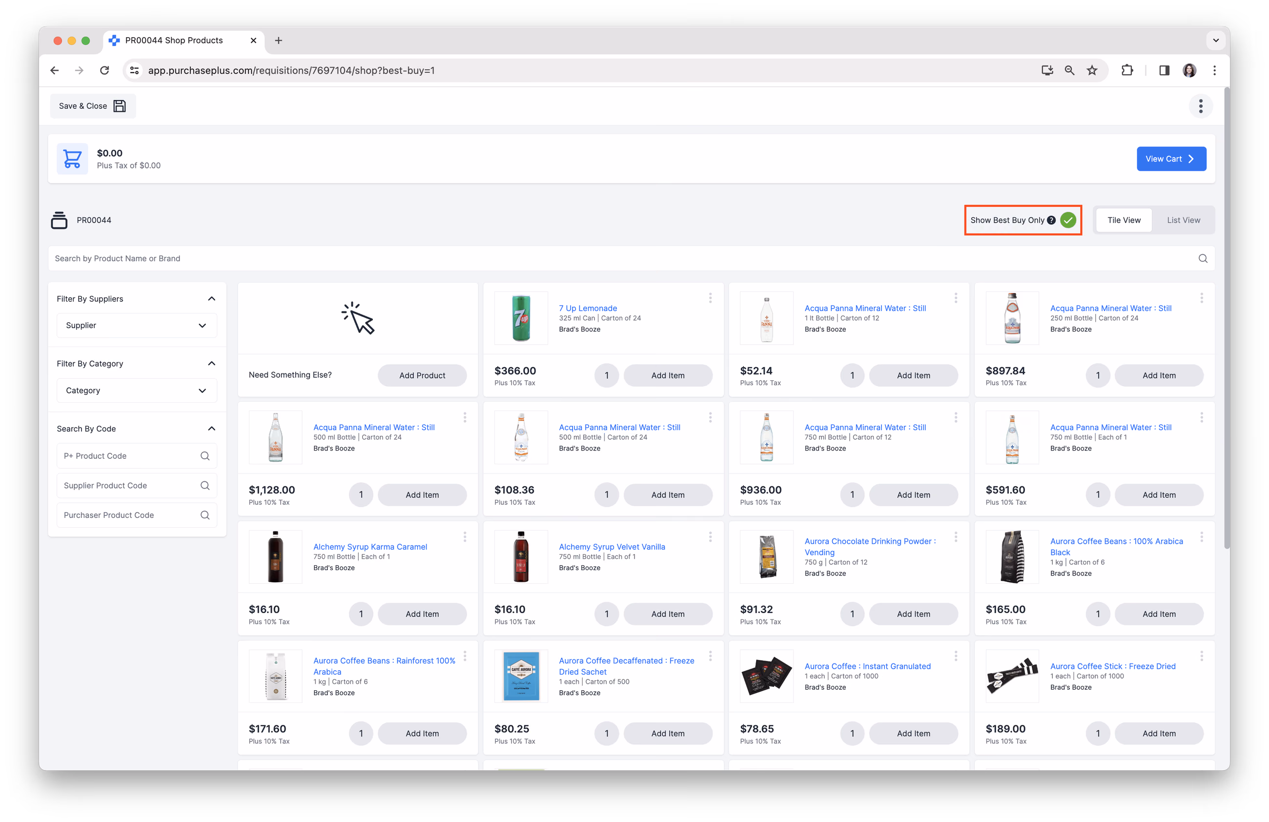 ベーシックショッピングで「最安見積りのみモード」を有効にする
