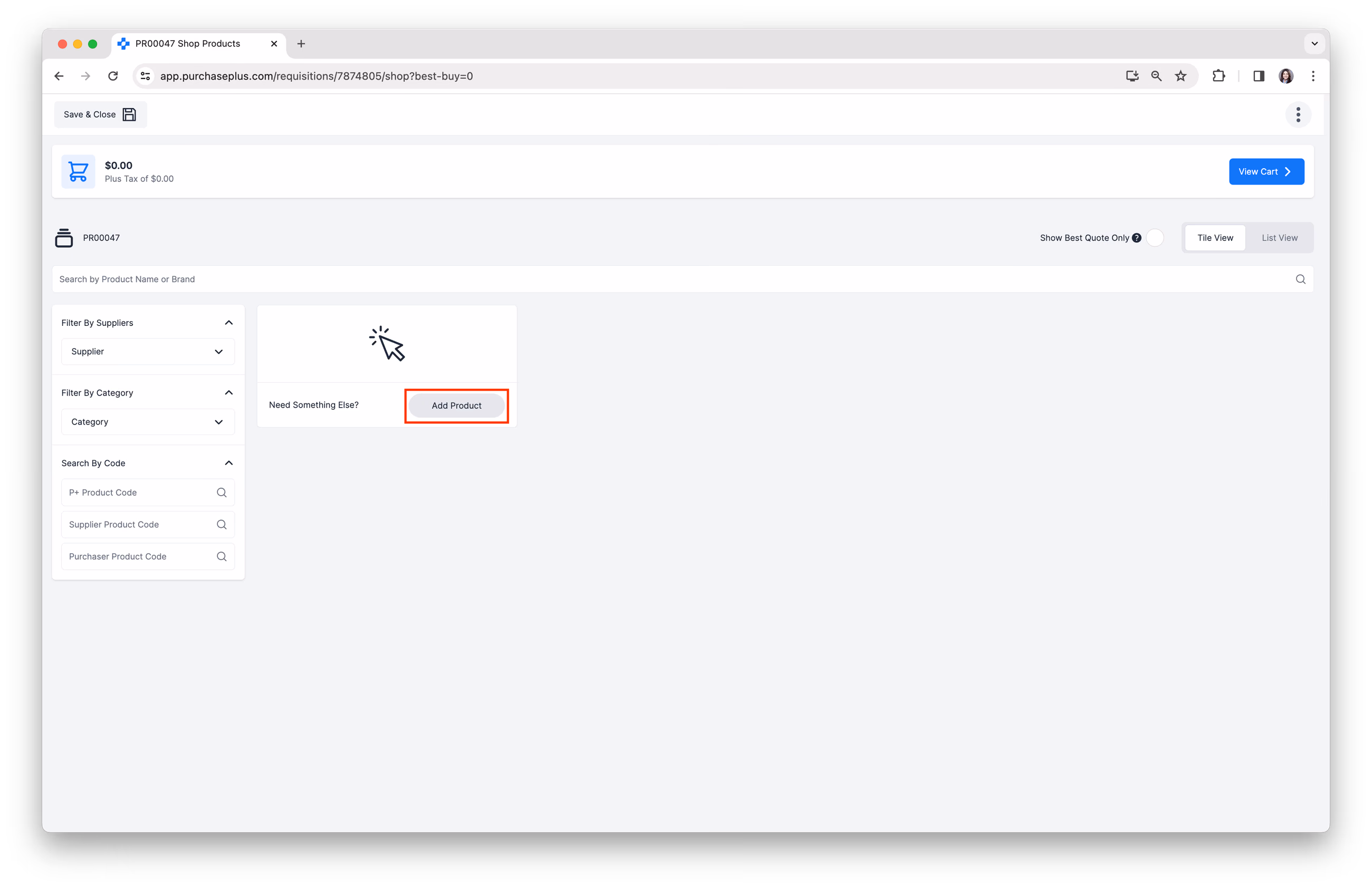 Click Add Product