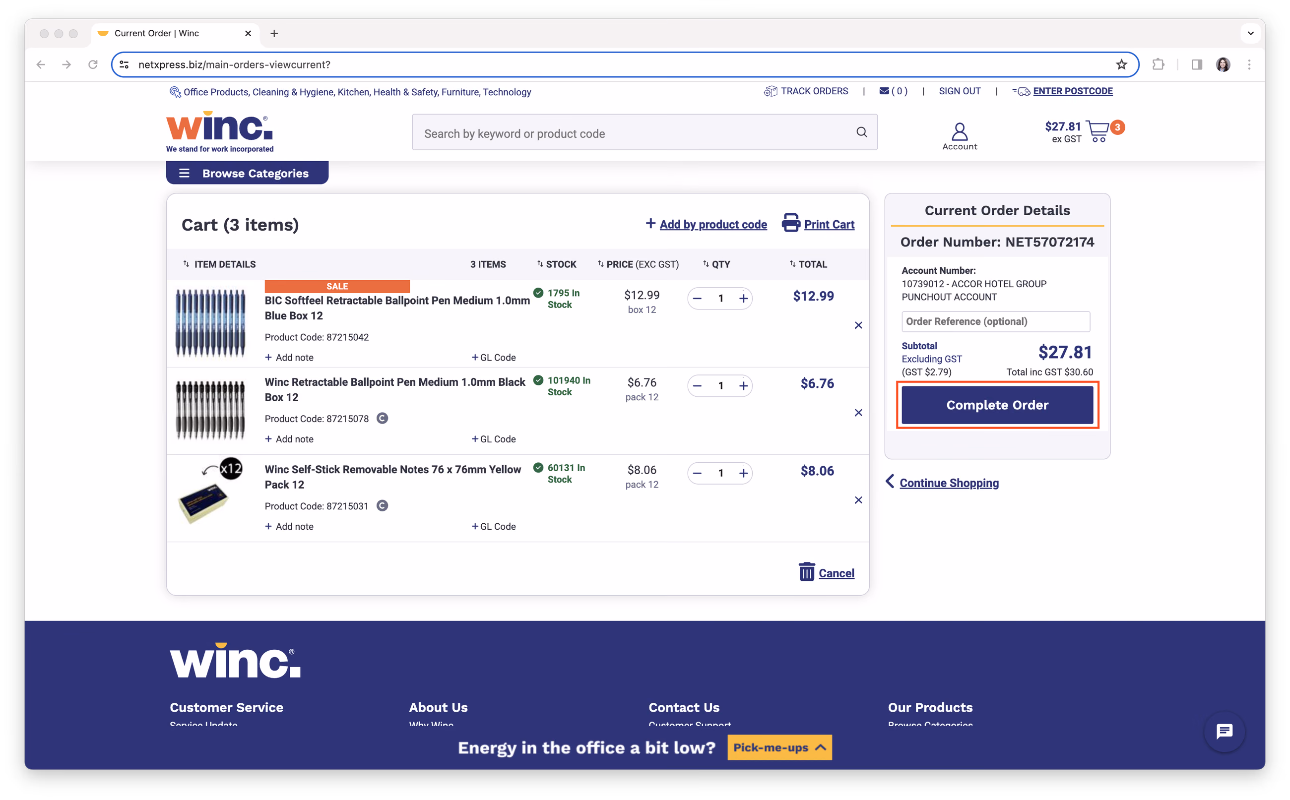Demande d'achat externe Winc