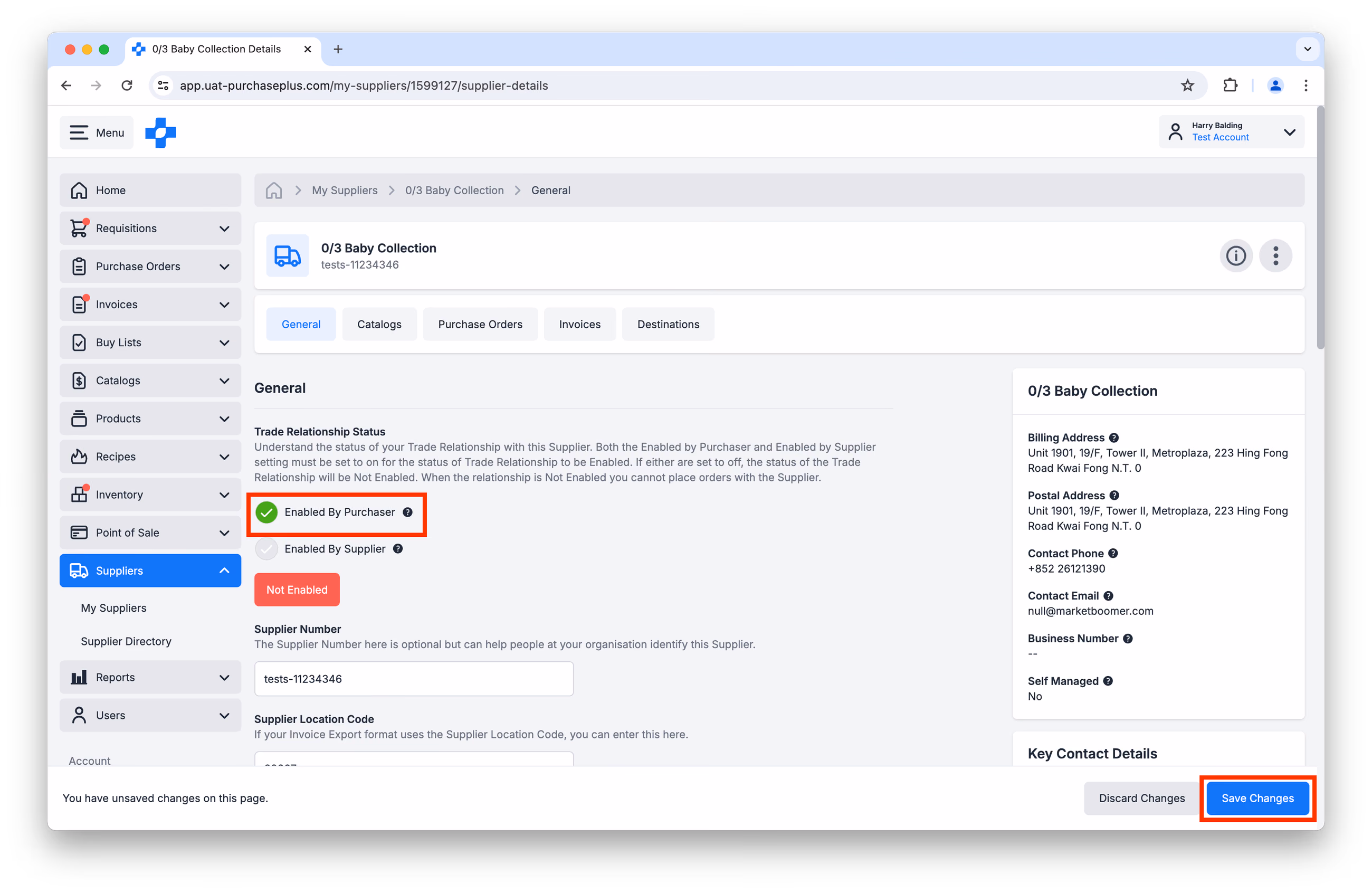 Enabled by Purchaser toggle