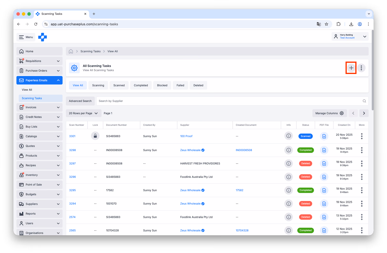 Create New Scanning Tasks Manually