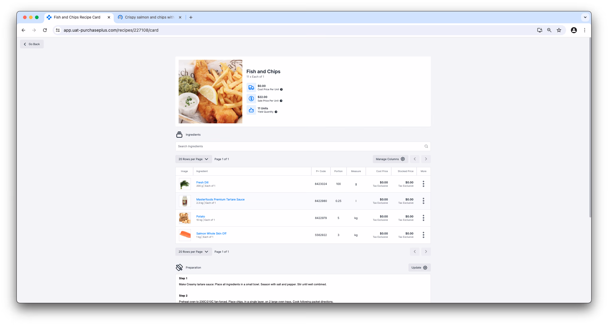 Recipe Card View