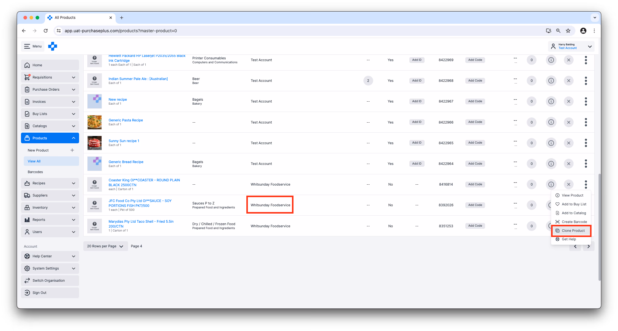 Clone Product on a Supplier-owned Product