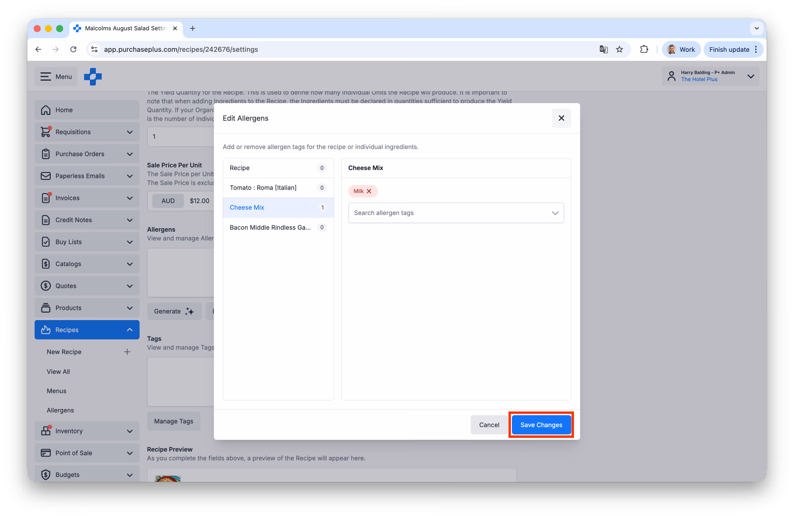 Generate Allergens with AI