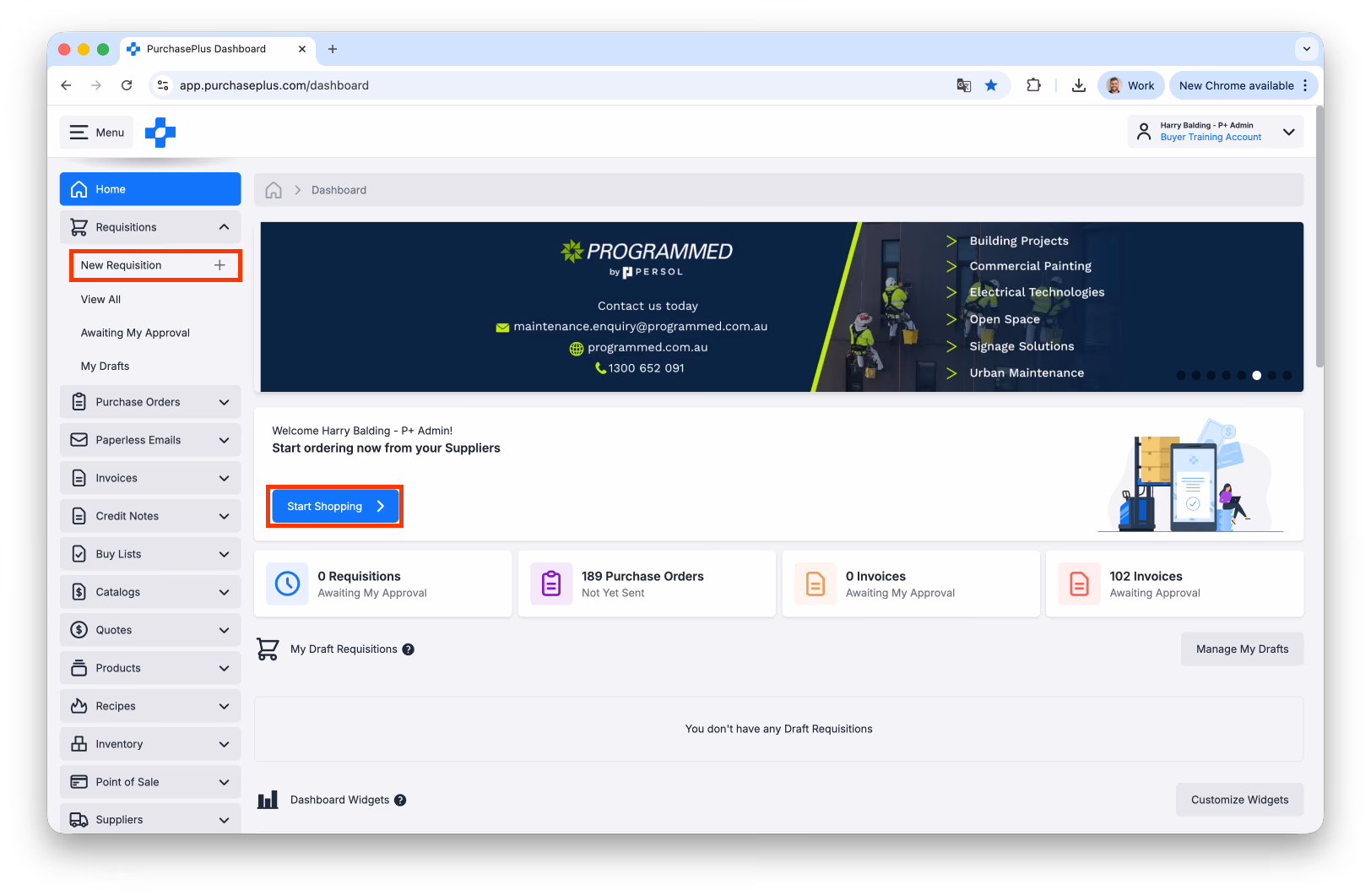 Create New Requisition