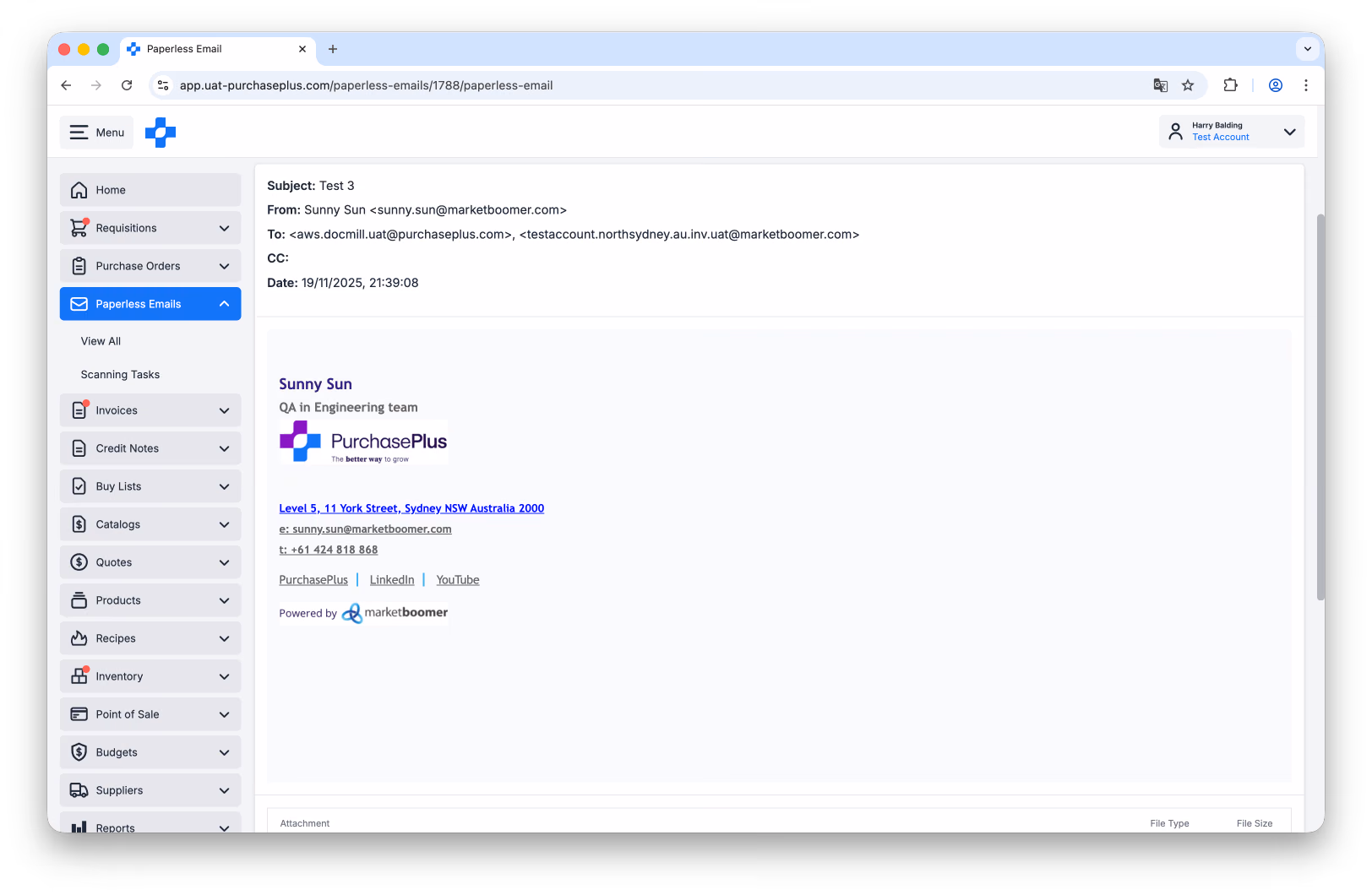 Original Paperless Email and attachments