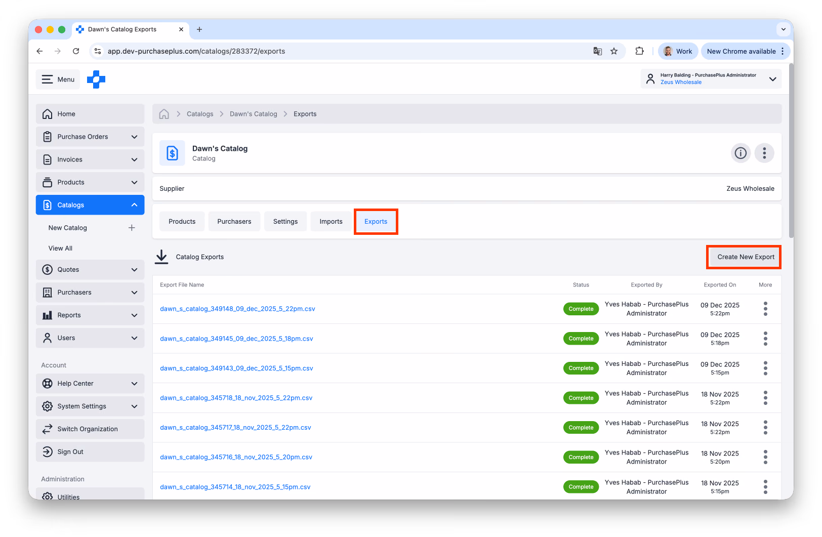 Export Catalog