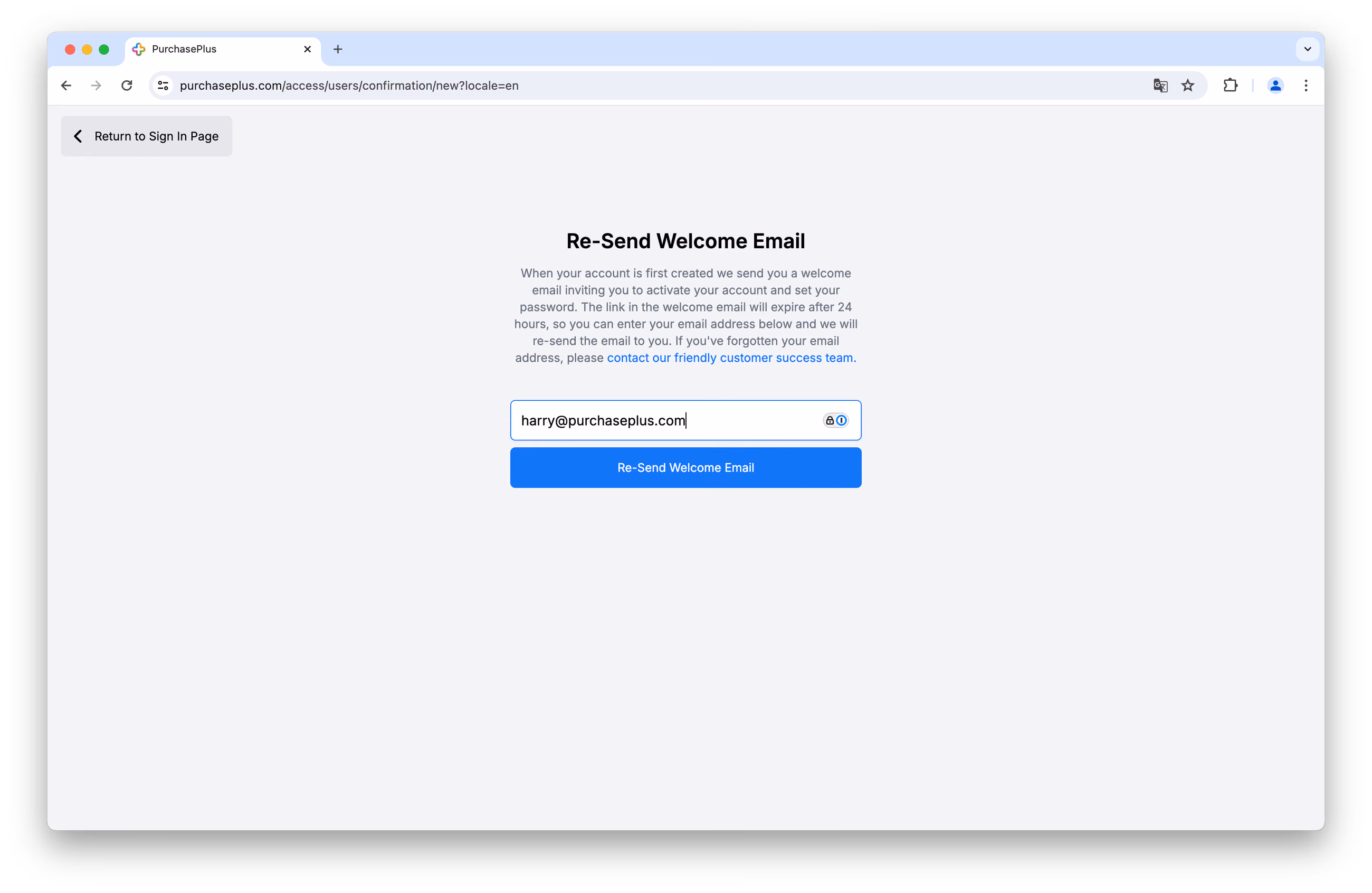Re-send welcome email