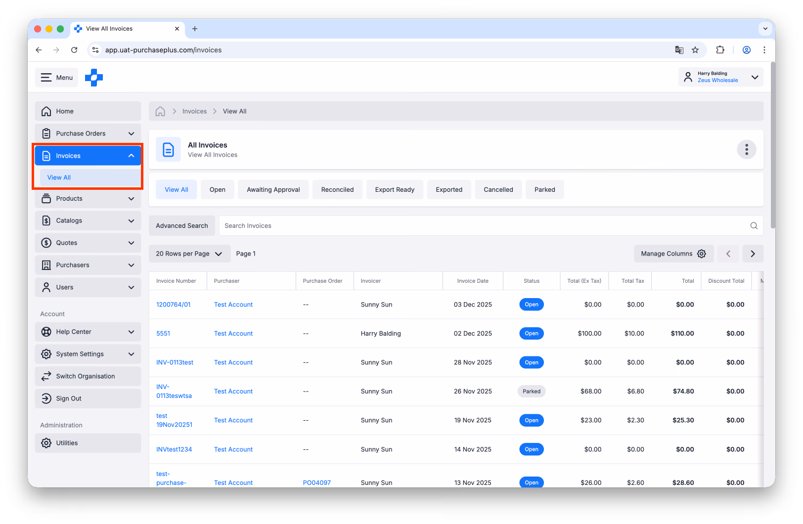 All Supplier Invoices
