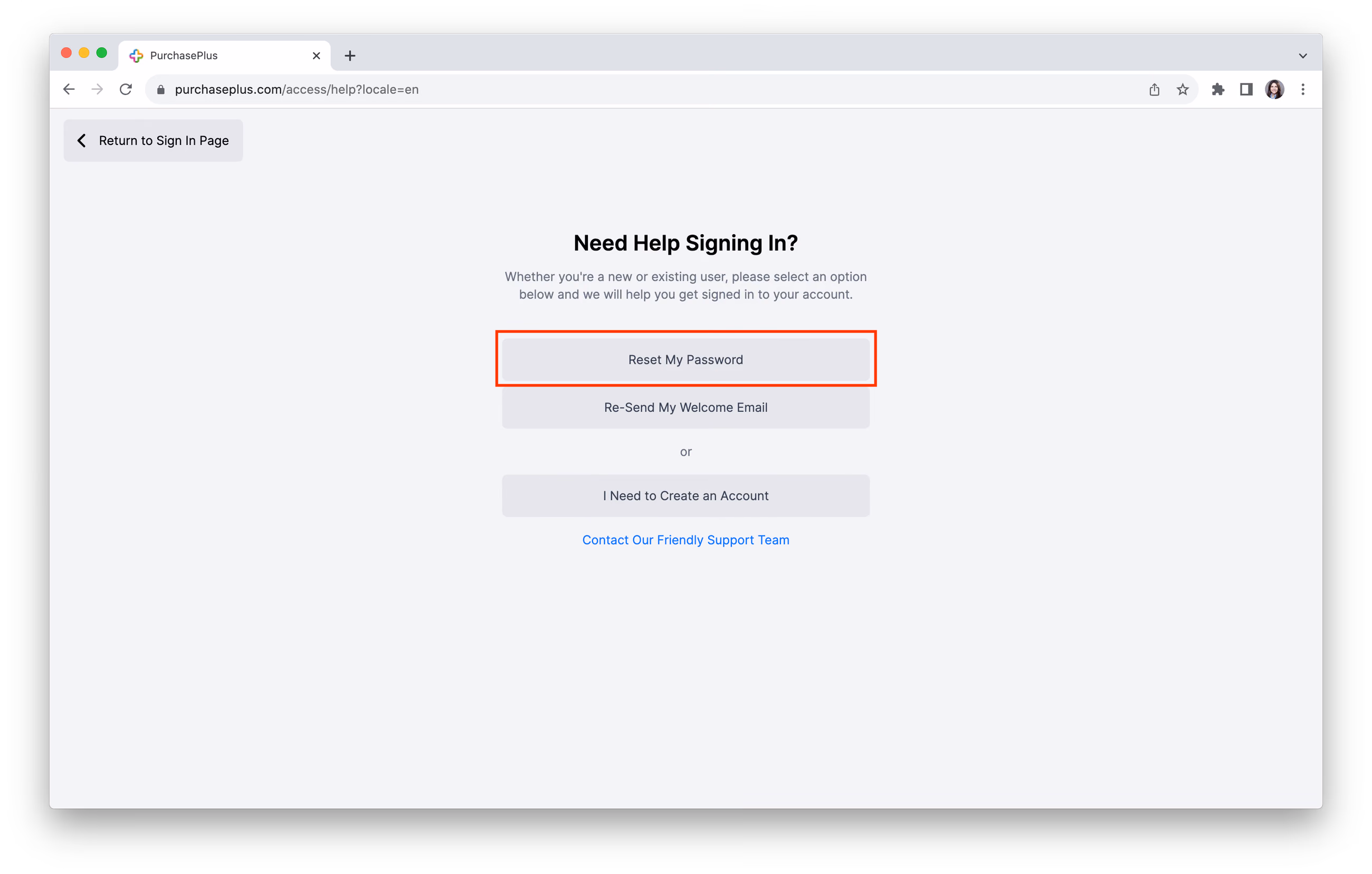 Reset My Password