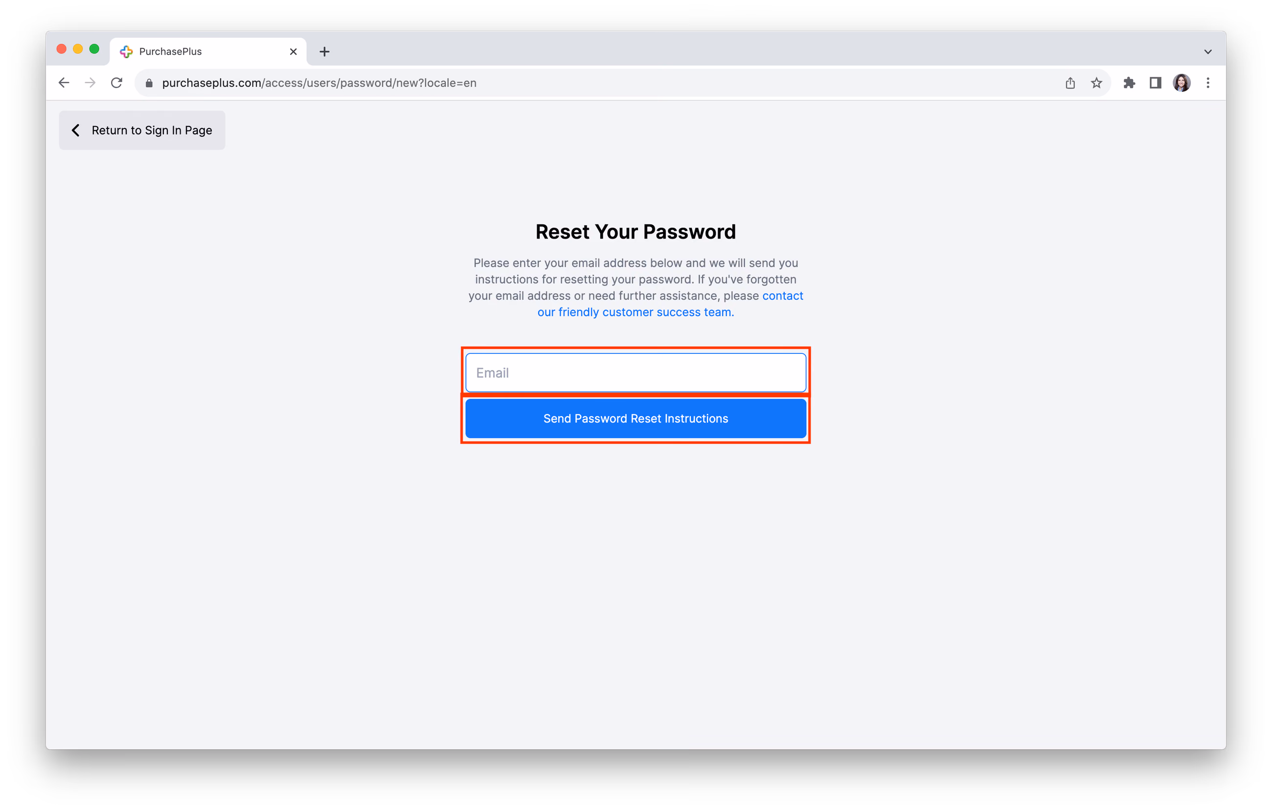 Send Password Reset Instructions