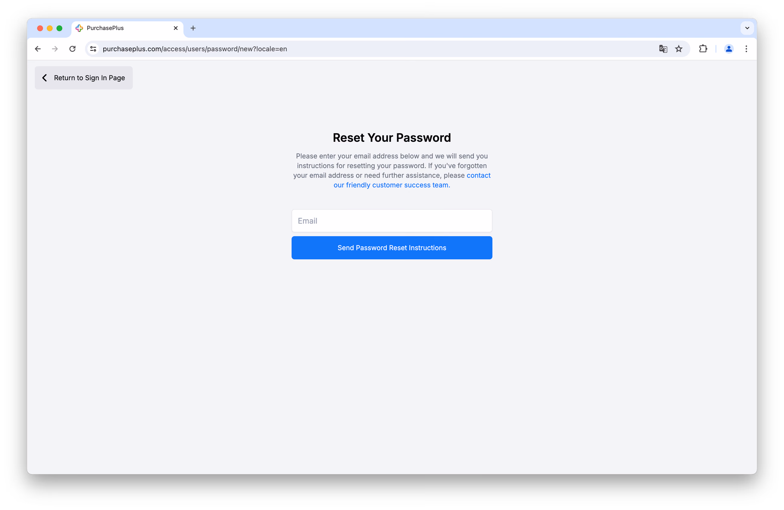 Send Password Reset Instructions Email